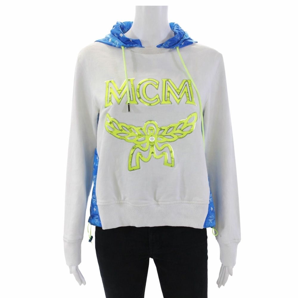 MCM Womens Cotton Graphic Printed Windbreaker Hoodie Sweatshirt Size EUR 40/ 8